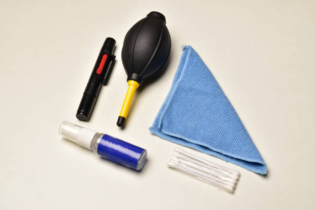 Camera Lens Cleaning Kit On White Background